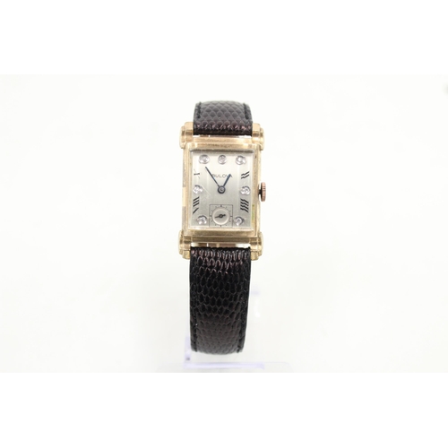 545 - Bulova Gold Filled Art Deco Style WRISTWATCH Hand-Wind - Watch Runs -