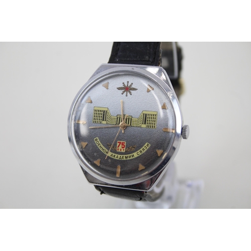 554 - Russian Commemorative Ministry Of Communications WRISTWATCH Hand-Wind - Watch Runs -