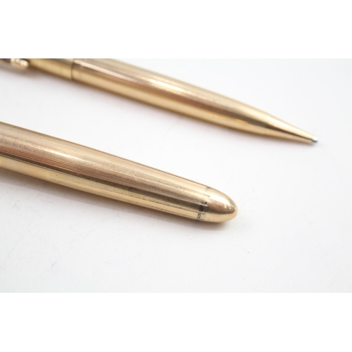 561 - Vintage PARKER 51 Gold Plated Fountain Pen w/ 14ct Gold Nib, Pencil Etc