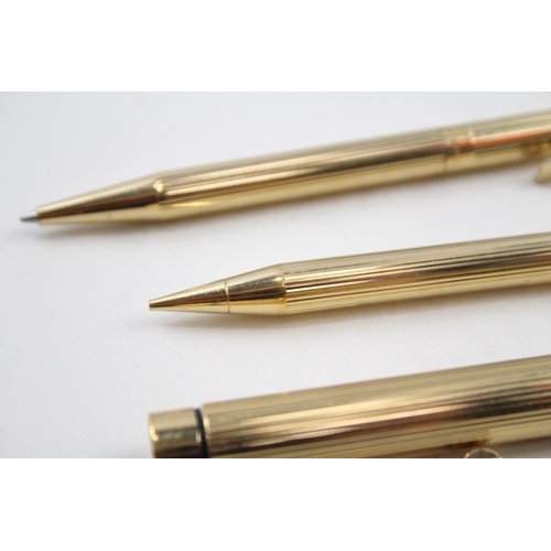 576 - Vintage SHEAFFER Targa Gold Plated Fountain Pen w/ 14ct Nib, Ballpoint, Pencil