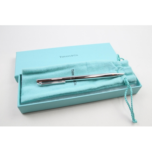 579 - TIFFANY & CO Brushed Steel Ballpoint Pen / Biro WRITING In Original Box