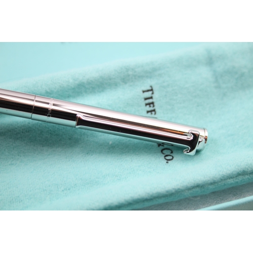 579 - TIFFANY & CO Brushed Steel Ballpoint Pen / Biro WRITING In Original Box