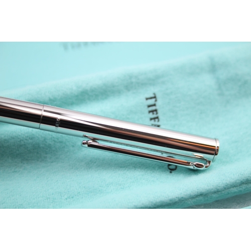 579 - TIFFANY & CO Brushed Steel Ballpoint Pen / Biro WRITING In Original Box