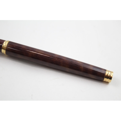 583 - WATERMAN Ideal Brown Lacquer Fountain Pen w/ 18ct Gold Nib WRITING