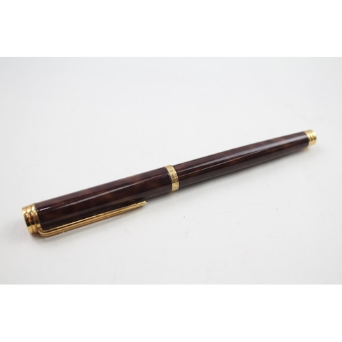 583 - WATERMAN Ideal Brown Lacquer Fountain Pen w/ 18ct Gold Nib WRITING