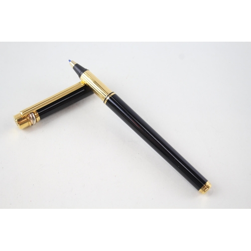 587 - Must De Cartier Black Lacquered Casing & Gold Plated Fine liner Pen WRITING 445430