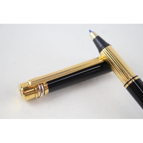 587 - Must De Cartier Black Lacquered Casing & Gold Plated Fine liner Pen WRITING 445430