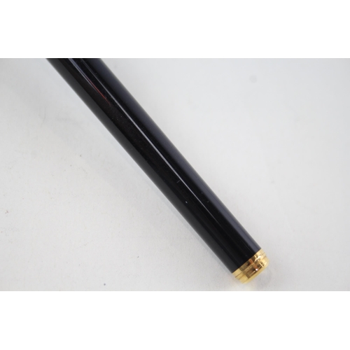 587 - Must De Cartier Black Lacquered Casing & Gold Plated Fine liner Pen WRITING 445430