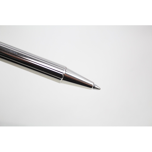 590 - Santos De CARTIER Palladium Finish & Screw Detailed Ballpoint Pen / Biro WRITING