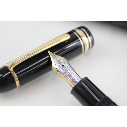 594 - MONTBLANC Meisterstuck No.149 Black Fountain Pen w/ 18ct White Gold Nib WRITING