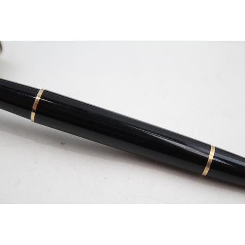 595 - MONTBLANC Meisterstuck Black Fountain Pen w/ 14ct White Gold Nib WRITING Boxed