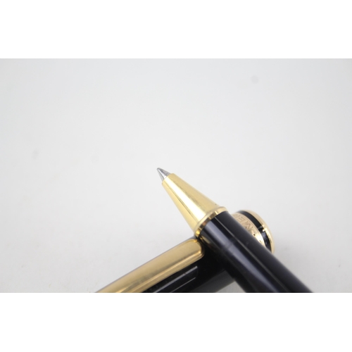 598 - MONTBLANC Meisterstuck Black Rollerball Pen w/ Gold Plate Banding - GM1565940