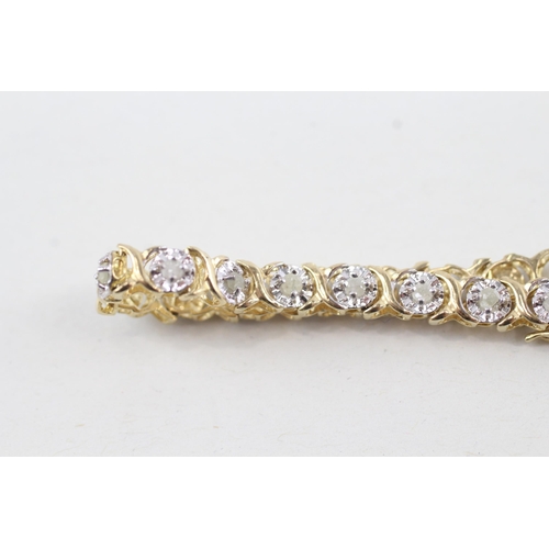 133 - 9ct gold diamond set bracelet (5.4g)