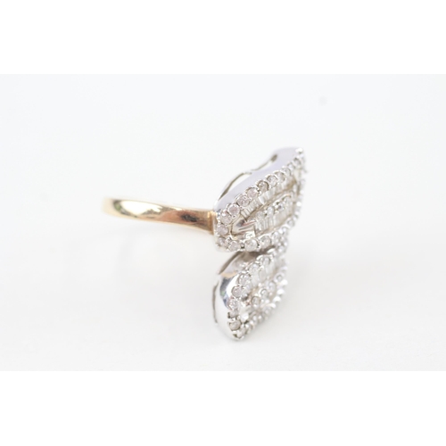 148 - 9ct gold diamond dress ring (6.1g) Size P