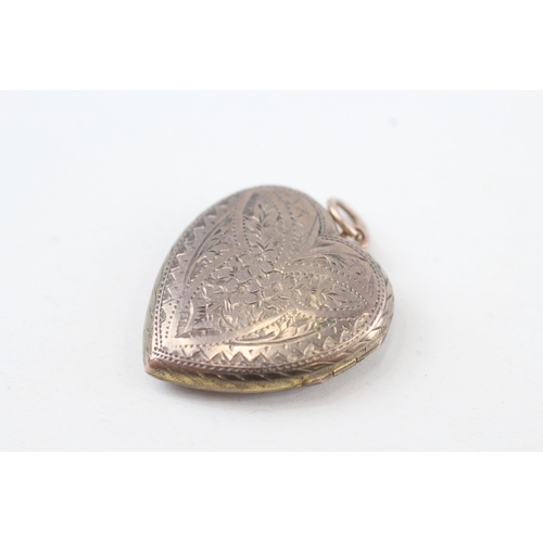 164 - 9ct gold antique front and back locket (4.7g)