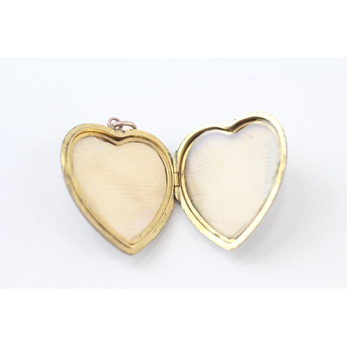 164 - 9ct gold antique front and back locket (4.7g)