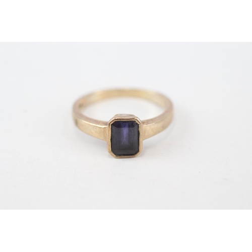 229 - 9ct gold iolite single stone ring (2.5g) Size  M