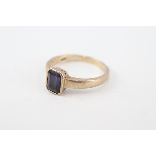 229 - 9ct gold iolite single stone ring (2.5g) Size  M