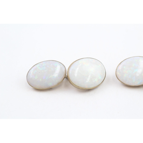 275 - 9ct gold antique opal cufflinks (3.8g)