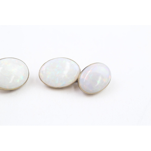 275 - 9ct gold antique opal cufflinks (3.8g)