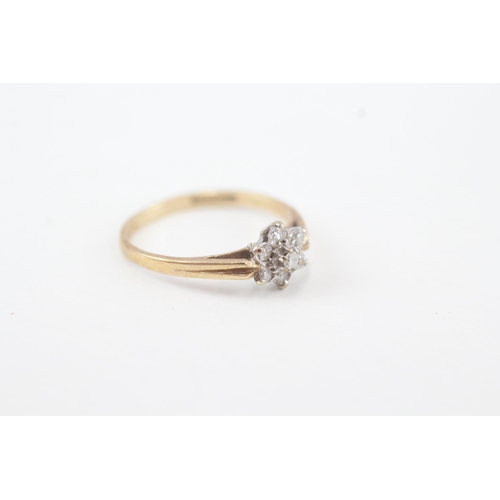 294 - 9ct gold diamond dress ring (1.3g) Size  J