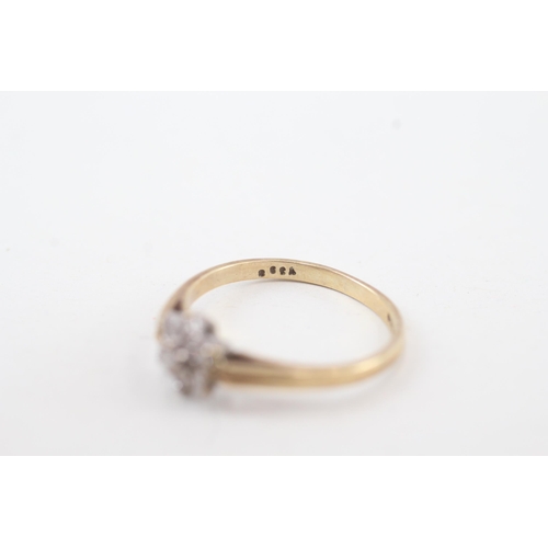 294 - 9ct gold diamond dress ring (1.3g) Size  J