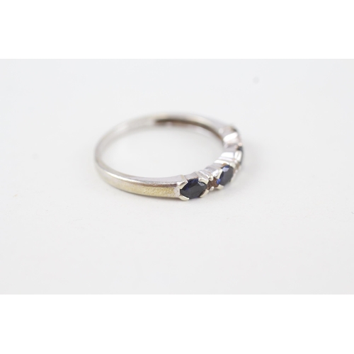 295 - 9ct gold diamond and sapphire dress ring (2g) Size  P