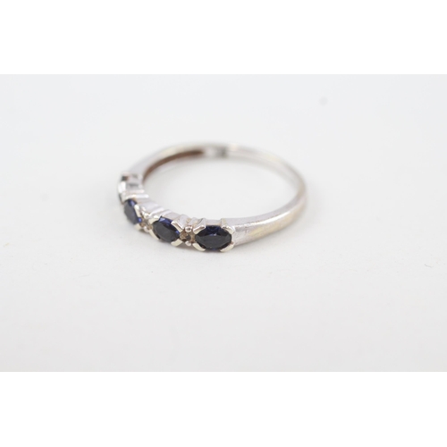 295 - 9ct gold diamond and sapphire dress ring (2g) Size  P