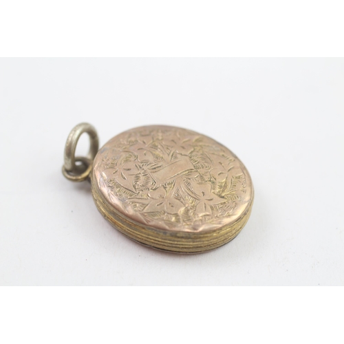 305 - 9ct gold antique back and front locket (5.8g)