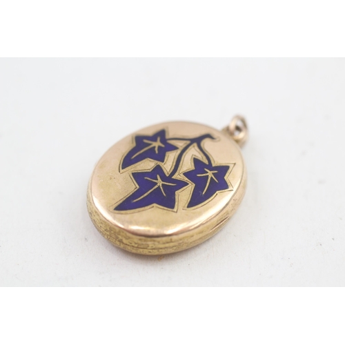 308 - 15ct gold antique enamelled locket (3.5g)