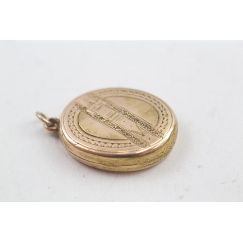 308 - 15ct gold antique enamelled locket (3.5g)