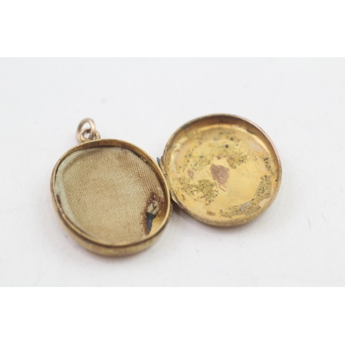 308 - 15ct gold antique enamelled locket (3.5g)