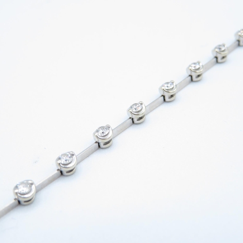 313 - 18ct white gold DoM maker Birmingham HM bracelet with diamond inserts 8