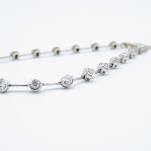 313 - 18ct white gold DoM maker Birmingham HM bracelet with diamond inserts 8