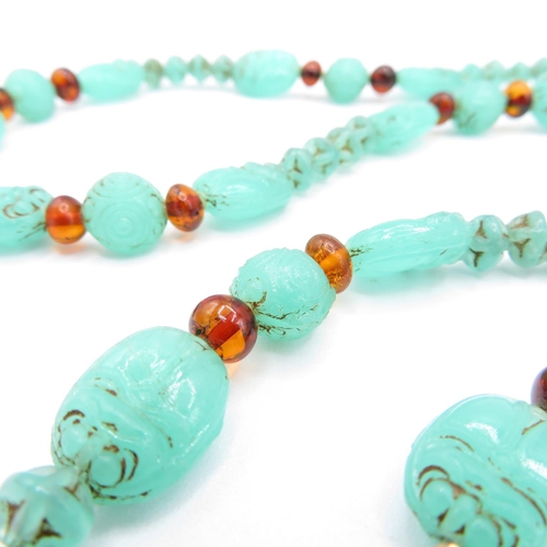 321 - Neiger Brothers Egyptian Revival glass bead necklace