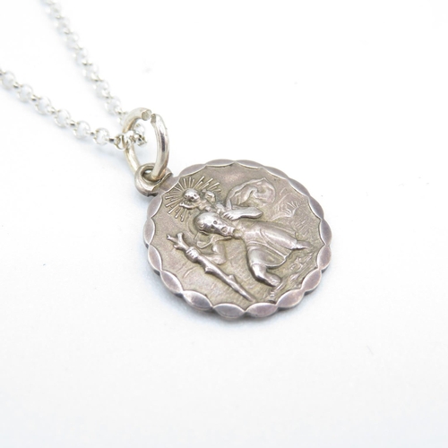 322 - Georg Jensen St. Christopher and chain in silver