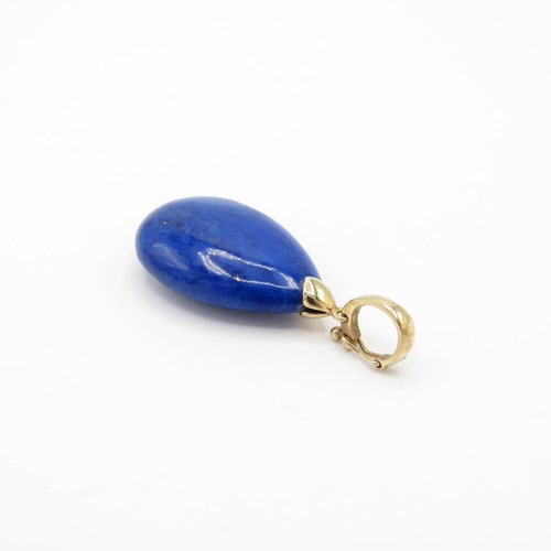 324 - HM 9ct gold lapis lazuli pendant  (10.7g)