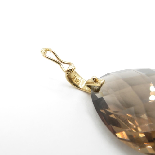 327 - HM 9ct gold pendant with smoky quartz (5.8g)