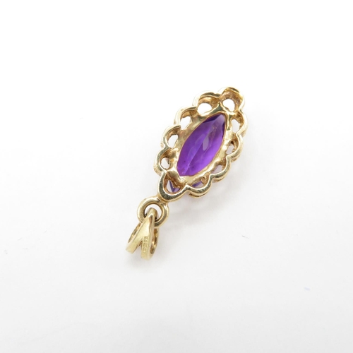 328 - HM 9ct gold pendants x2 with amethyst (2.6g)