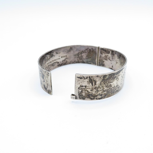 332 - English HM 925 silver bangle engraved To Mary  42g