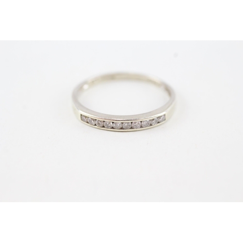 45 - 9ct gold diamond half eternity ring, channel set (1.4g) Size  Q