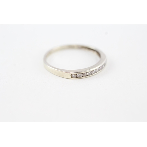 45 - 9ct gold diamond half eternity ring, channel set (1.4g) Size  Q