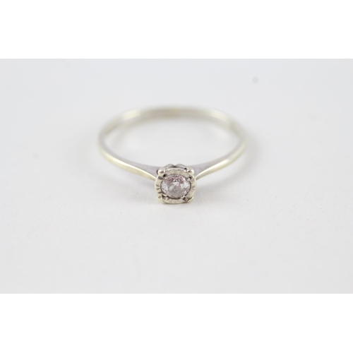 58 - 9ct gold diamond solitaire ring, total diamond weight: 0.20ct approximately (1.4g) Size  O