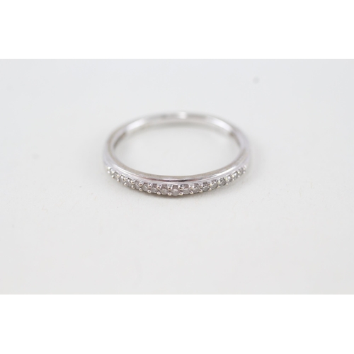 85 - 9ct gold diamond half eternity ring, claw set (1.3g) Size  M