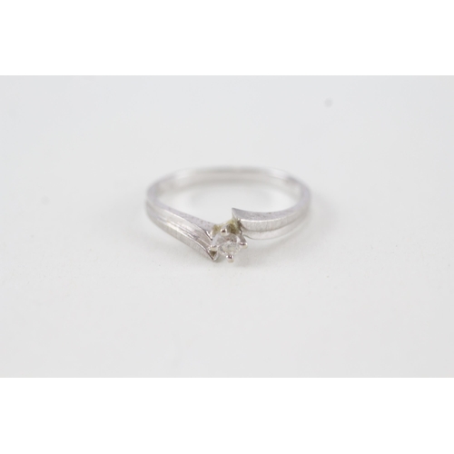 87 - 9ct gold diamond solitaire ring (1.6g) Size  M