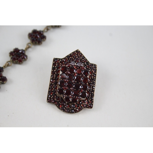 332 - A collection of antique Bohemian Garnet jewellery (27g)