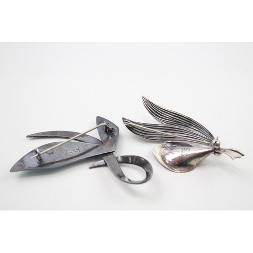 364 - Two silver Scandi brooches including Askel Holmsen and N.E. From (18g)