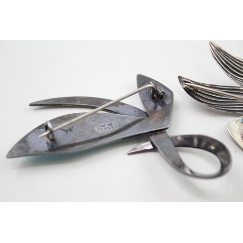 364 - Two silver Scandi brooches including Askel Holmsen and N.E. From (18g)