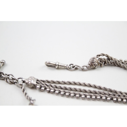 373 - Silver antique Albertina chain with tassel (19g)