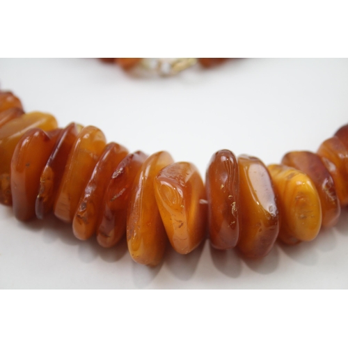 375 - Chunky Amber graduated necklace (129g)